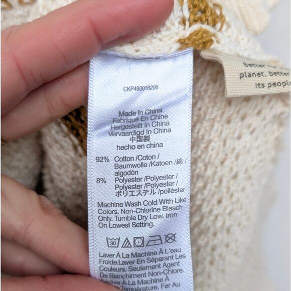 Madewell Antique Cream Canby Button Mockneck Sweater in Stripe, size XL - Picture 6 of 6